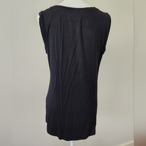 Simply Vera Vera Wang Black Sleeveless Pleated Front Top - Picture 4 of 7